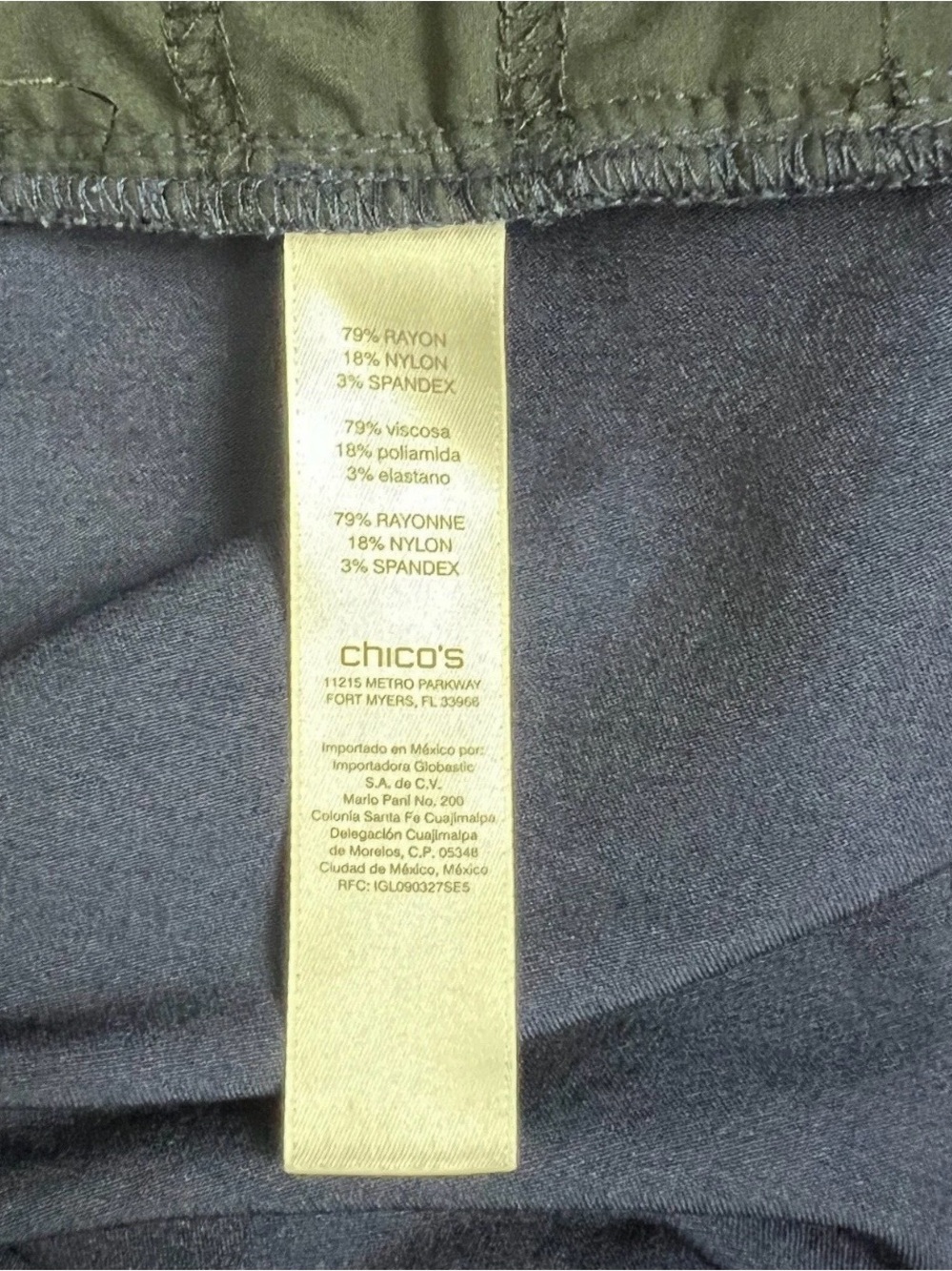 Women’s Chicos navy pull on pants. Size 3/16. Measurements in photos. - Picture 4 of 10